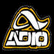 Animated icon displays four distinct logos in a : top-left features stylized 'AGIO' text with yellow and white elements on black background, top-right shows red circular logo with white Chinese characters, bottom-left presents black-and-white mountain symbol within circle