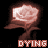 Two side-by-side animated frames of a pixelated rose icon with text labels below each frame on a black background.