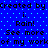 Blue background with light blue dots and black text repeating 'Created by i. Rain! See more of my work' in two