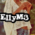 A pixelated image of a person in traditional attire with orange accents, overlaid by text reading "EilyM3" on two separate sections.