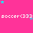 A static image with a bright pink background featuring repeated white text 'soccer<333' and scattered cyan and purple star shapes.