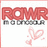 Red 'ROMA' text above gray 'ROCKSTAR' text with pink heart-shaped sparkles on white background.