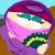 A pixelated cartoon character with purple hair and a pink outfit holding a green object, next to green text reading "Original Icons .com" on a dark background.