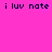 Pixelated text on a bright pink background with a faint heart shape between repeated phrases.