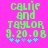 Green pixelated text on bright pink background reads 'calie and TAYLOR 9.20.08' with blue and purple star icons below, two versions differ in star arrangement.