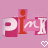 Pixelated pink background with repeated 'PIM' text in white and red, two pixel hearts below.