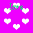 A static image with a bright magenta background filled with white pixelated hearts and green text reading 'love' scattered across the surface.