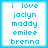 Four identical square arranged in a , each containing blue pixelated text on white background with light blue border
