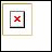 identical square icons with a red X in the center, surrounded by text variations and color changes