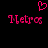 Pixelated pink text "Metra" appears twice on a black background with a pink heart symbol above the left text.
