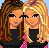 Pixel art contact sheet showing two cartoon women and a mirrored pair of figures with exposed midriffs, plus text reading "BEST ARE FRIENDSFOREVER" on blue background.
