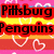 Pixelated text and heart symbols on a rainbow-striped background with red outlines.