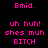 Pixelated pink text on black background with white rectangular blocks appearing in different positions across frames.