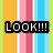 Pixelated text overlays on a striped background with orange, pink, blue, and green vertical stripes.