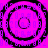 Four circular black-and-purple concentric ring patterns arranged in a on a solid purple background