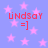 A static image with a light blue background filled with pink stars, displaying four identical red pixelated text blocks reading 'Lindsay =]' arranged in a
