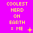 Yellow pixelated text on bright pink background reads "COOLEST HERD ON EARTH = ME" with varying symbols and dots in three