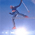 Pixelated static image of a skier in mid-air against blue sky background with white light effect at bottom.