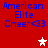 Red background with blue text reading "American Elite Cheer<33" and two star icons, one white and one pink.