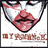 Pixelated face with red and white coloring, red lips, and red text reading 'im not okay' on a black background.