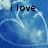 Blue heart-shaped background with white outline and text reading 'i love you christina xoxoxo' in black font.