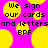 Yellow circular shapes on a bright pink background with black pixelated text reading "We sign our cards and lettersand letters BPF".