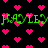 Black background with scattered pink pixelated hearts and green Cyrillic text repeating 'НАЛИБ' in two