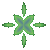 Green and blue pixelated floral patterns with symmetrical arrangements of leaf shapes and circular centers containing small white dots, displayed in a