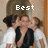 A static image of three people in a group hug with text overlays reading Best, Friends, and Forever.