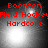 Red text 'Boonton Field Hockey Hardcore' over a grayscale background with shifting light effects.