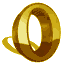Golden ring with metallic sheen and brown gradient, positioned in a of identical rings on white background