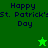 Green pixelated icon with "Happy St. Patrick's Day" text and two star symbols in different positions across frames.