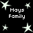 Black background with white pixelated stars and repeated "Mays Family" text in blocky font across four quadrants.