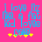 Pixelated blue text on bright pink background with yellow stars, showing animation changes in star colors.