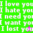 A pixelated image with repeated text phrases in white on green, pink, and brown backgrounds.