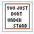 Six identical square arranged in a , each containing pixelated text "YOU JUST DONT UNDER STAND" with varying grayscale levels of the word "UNDER"