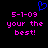 Blue heart symbol above pink text reading '5-1-09 your the best!' on black background.