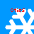 Four white snowflake icons on a blue background with red text "Otiss" above each, showing slight variations in pixel arrangement across frames.