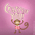 Pixelated monkey in red-and-white checkered shorts holds up a balloon with 'Crazy' text against pink background.