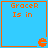 Four identical blue square with orange borders display "Grocer Is in" text and a pixelated Pac-Man icon at the bottom right corner
