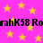 Static image with pink background and yellow stars, featuring repeated black text reading "RorahK58" in two horizontal bands.
