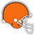 Static pixelated icon of an orange football helmet with silver accents and a white face mask, rendered in low resolution on a transparent background.