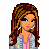 Pixel art contact sheet showing multiple frames of a cartoon girl character with brown hair, pink and gray clothing, and 'Baby Girl' text on blue backgrounds.