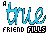 Pixel art icon set with blue 'true' text, pink hearts, and black 'empty' labels on white background; animated heart fills from outline to solid to gradient.