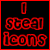 Red neon-style text on black background reads "I steal icons" in top , "I am pathetic" in bottom , with partial text "I steal icons" in middle