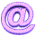 @ symbol in purple and black gradient with white outline, displayed across multiple views showing rotation angles on gray background.