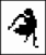 Black silhouette of a figure performing various dynamic poses against white backgrounds, including crouching with arms raised and bending forward.