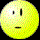Animated contact sheet of 19 yellow smiley face icons with varying expressions and color gradients arranged in a 5x4 grid on black background, showing subtle frame-to-frame changes in facial features and brightness.