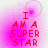 Red text 'I AM A SUPER STAR' on pink gradient background with animated circular glow effect.