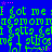 Blue background with green text repeating 'I got me I got me' and 'it's left it's left', pink stars scattered, pixelated style.